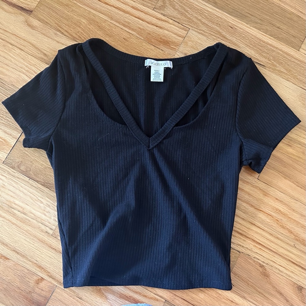 Bozzolo Black crop tee S